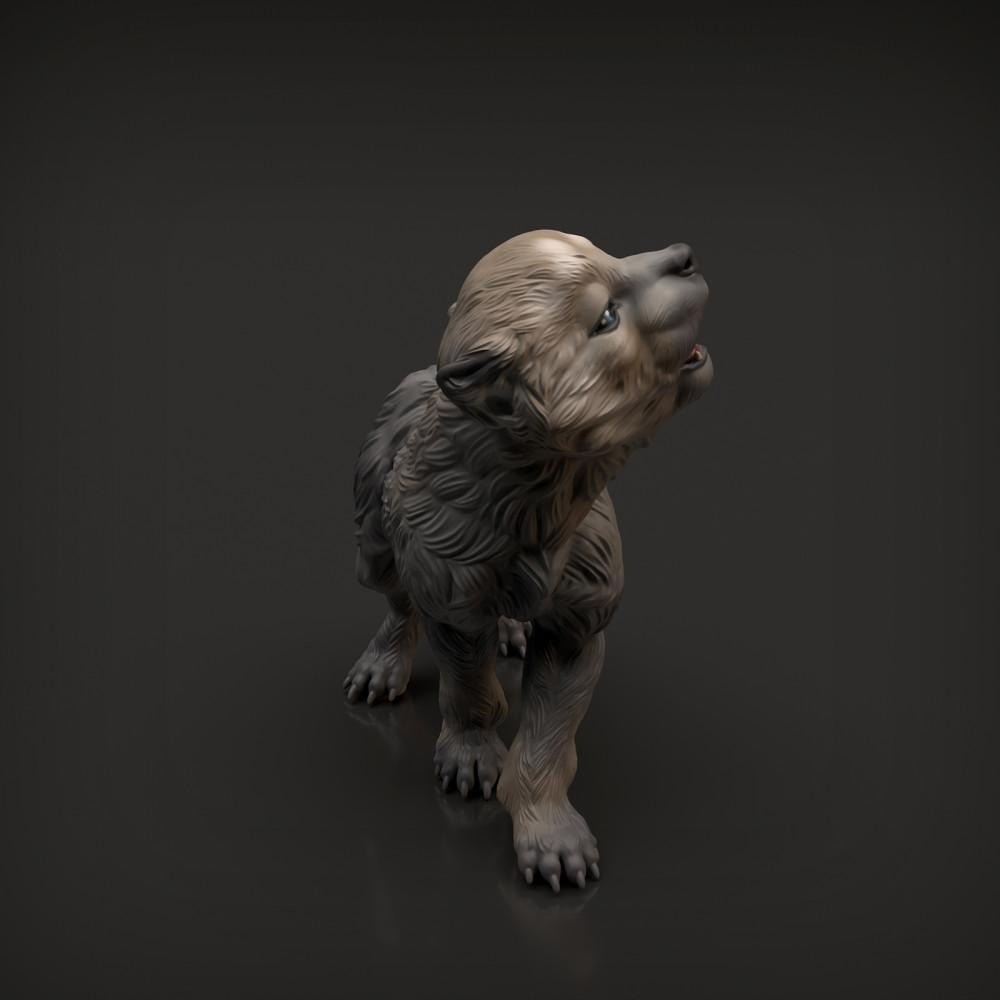 Photo produit figurine animale Animal Den Miniatures 5 : figurine d’animal sauvage : louveteau (22_04_03)