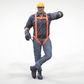Produktfoto Diorama und Modellbau Miniatur Figur: Bauarbeiter lehnend