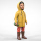 Produktfoto Diorama und Modellbau Miniatur Figur: Kind in Regenjacke
