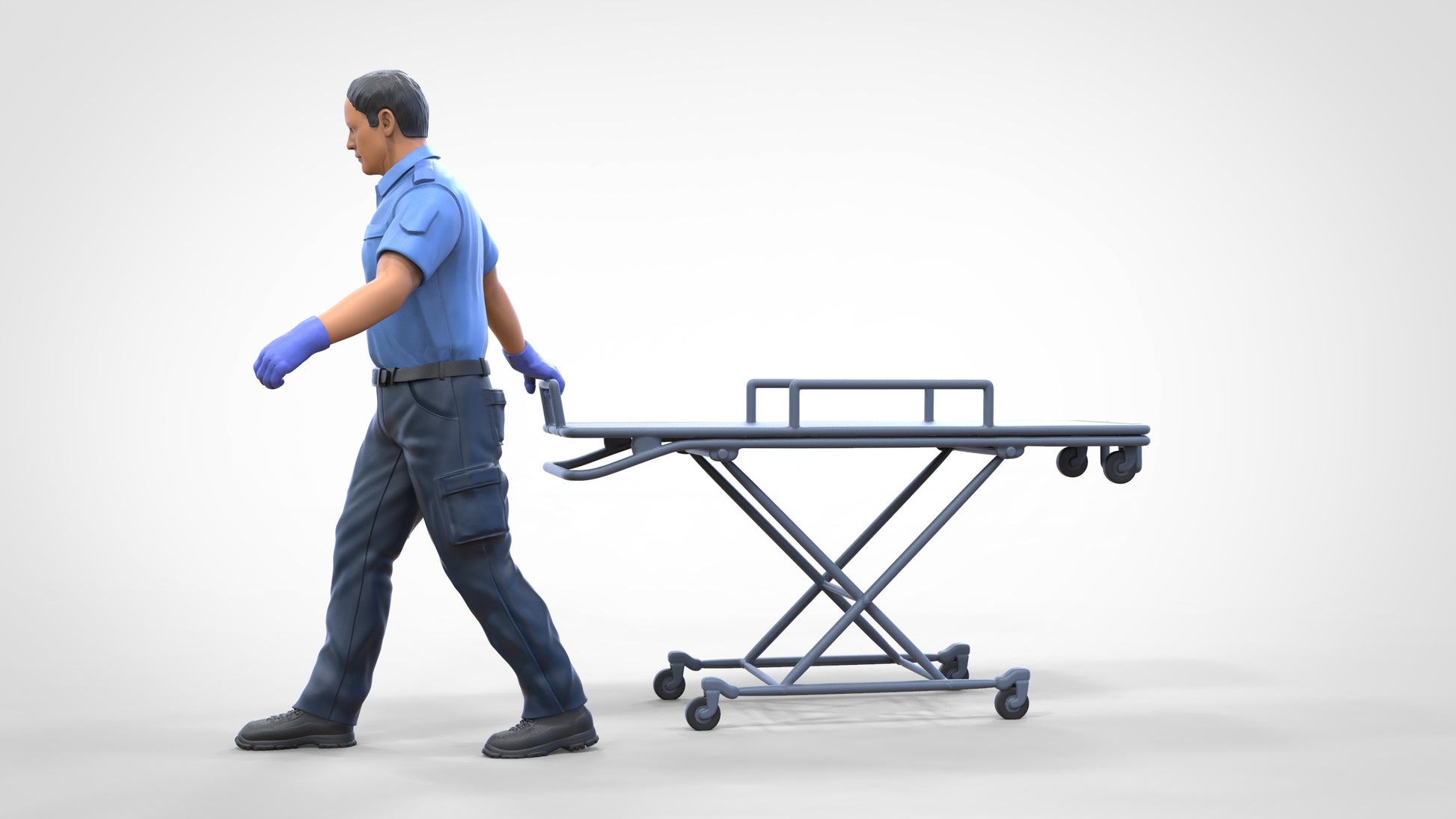 Photo produit diorama et modélisme figurine miniature : médecin avec brancard
