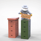 Photo du produit Diorama et modélisme Figurine miniature : Apiculteur avec ruche