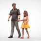 Photo du produit Diorama et modélisme Figurine miniature : Homme avec fille - Promeneurs