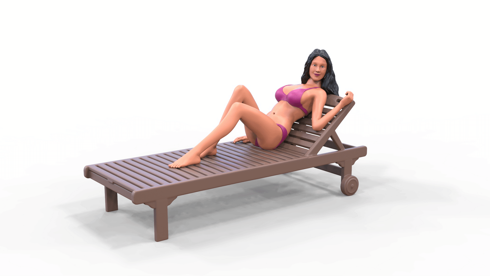 Photo du produit Diorama et modélisme Figurine miniature : Femme sur chaise longue