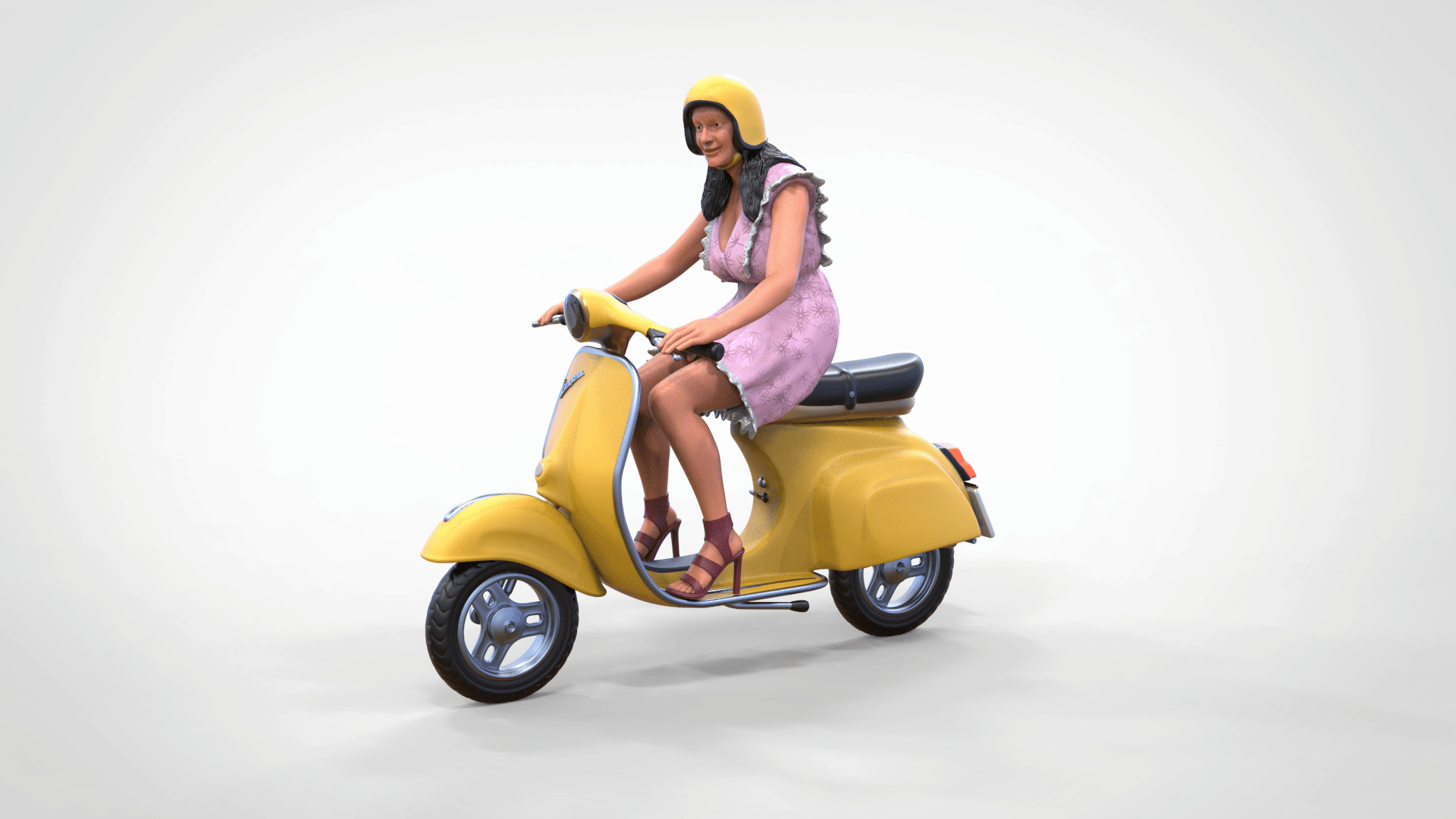 Photo du produit Diorama et modélisme Figurine miniature : Femme sur Vespa