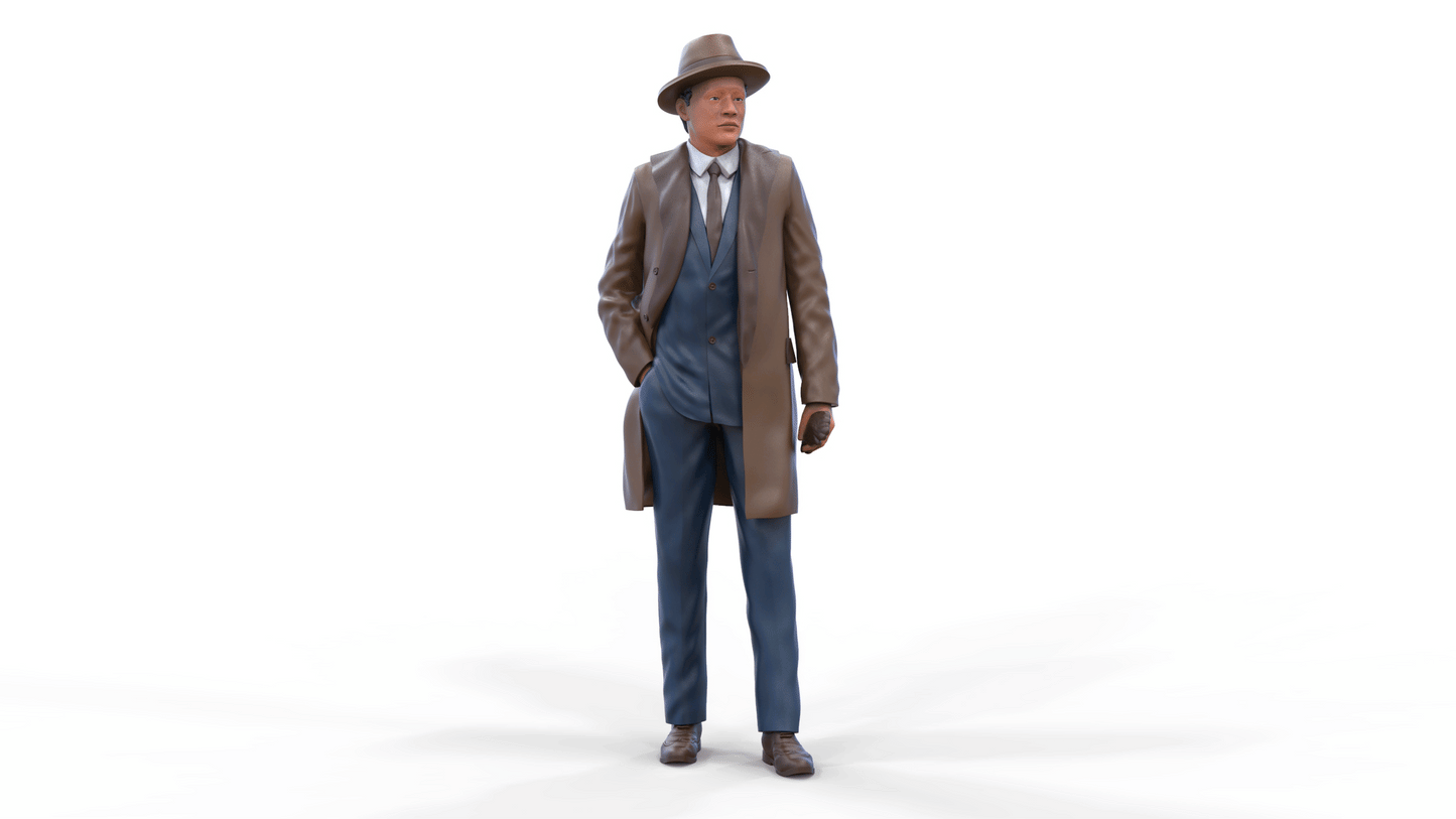 Photo du produit Diorama et modélisme Figurine miniature : Homme rétro - Voleur des années 20 en manteau