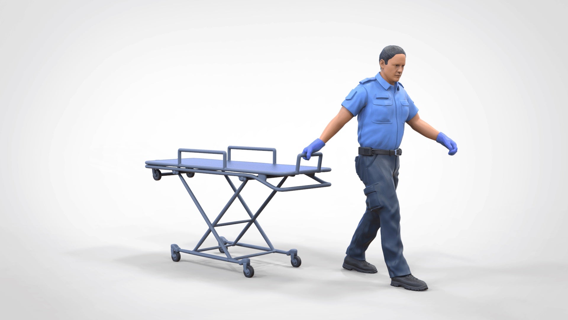 Photo produit diorama et modélisme figurine miniature : médecin avec brancard