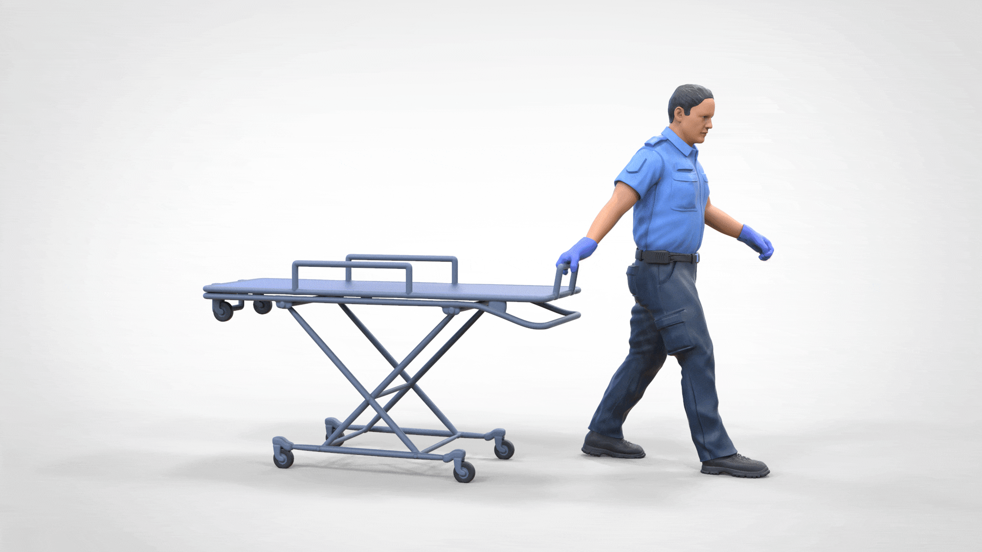 Photo produit diorama et modélisme figurine miniature : médecin avec brancard