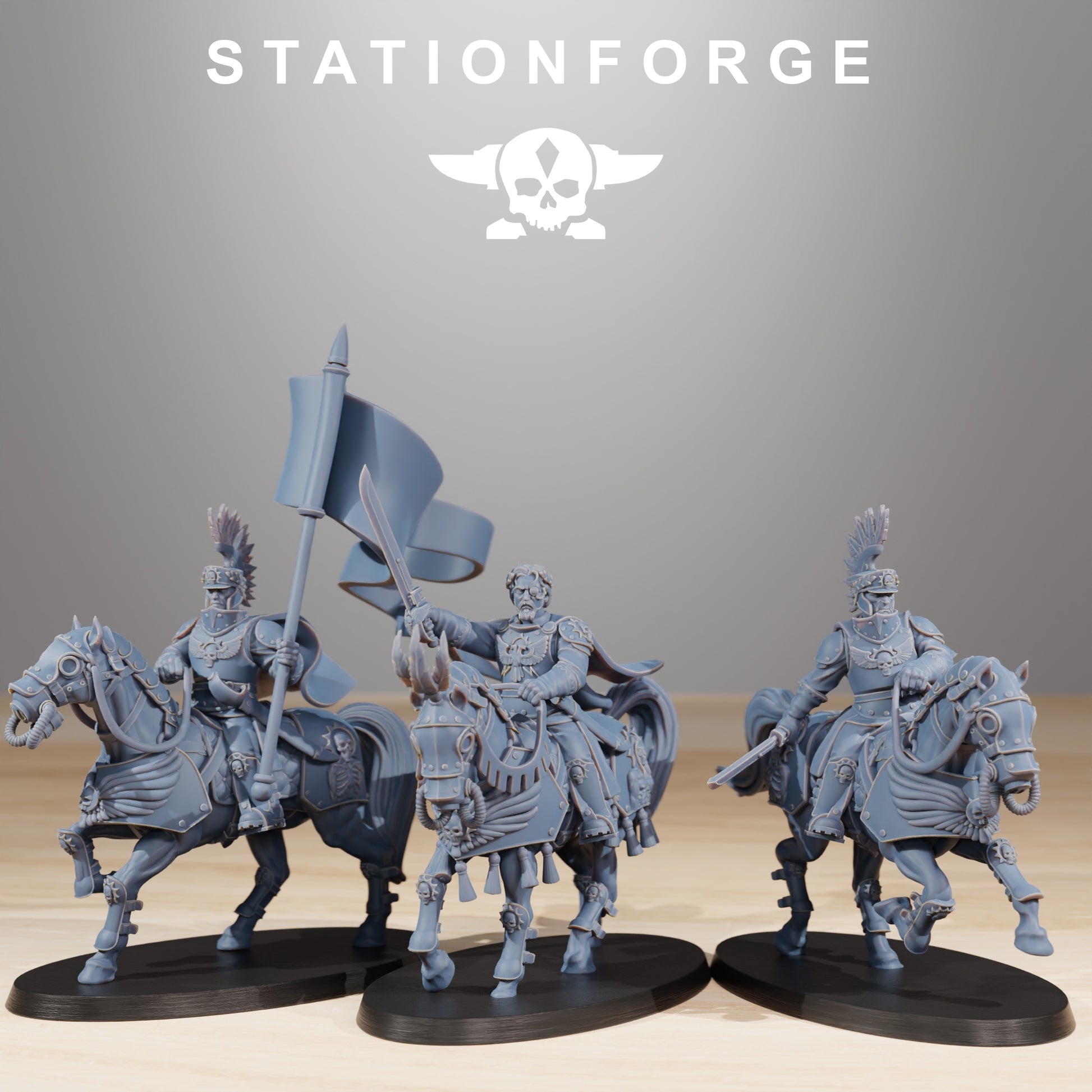 Photo de produit 28mm Tabletop Minis Stationforge : Commandants de cavalerie