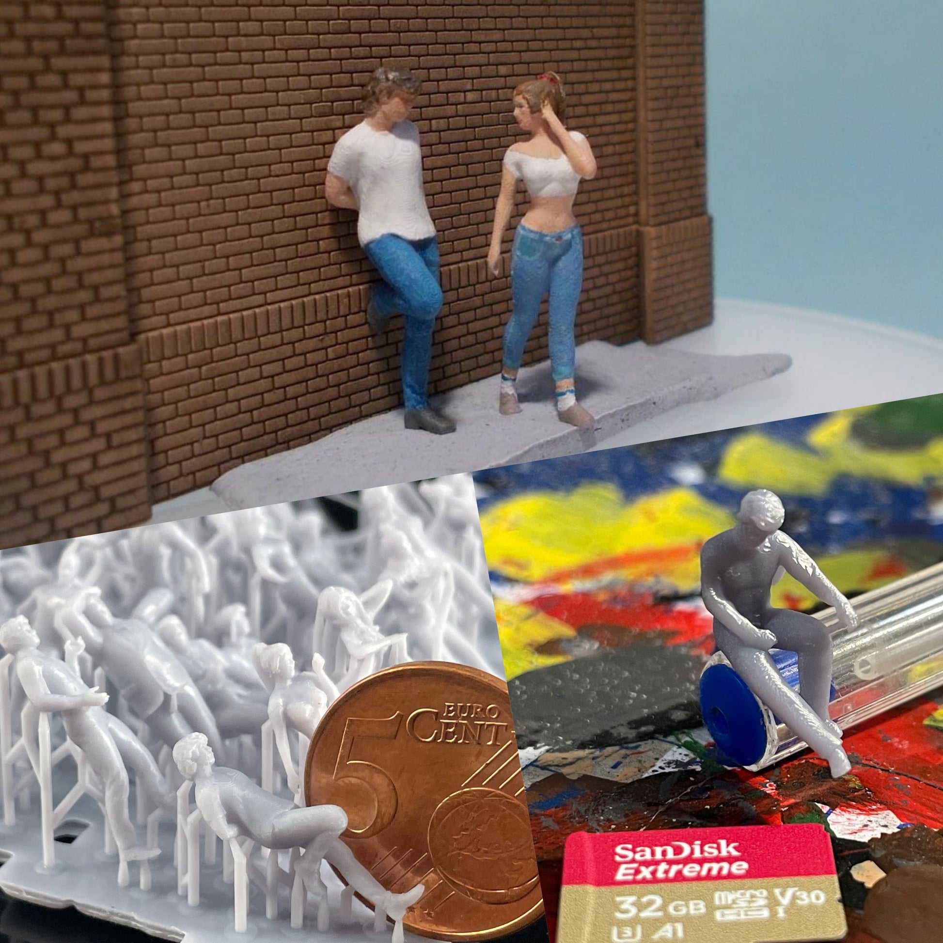 Produktfoto Diorama und Modellbau Miniatur Figur: Zuschauer Set, 60 Figuren 1:87 - H0 / 1:72 - 25mm