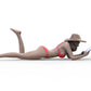Produktfoto Diorama und Modellbau Miniatur Figur: Frau am Strand 2