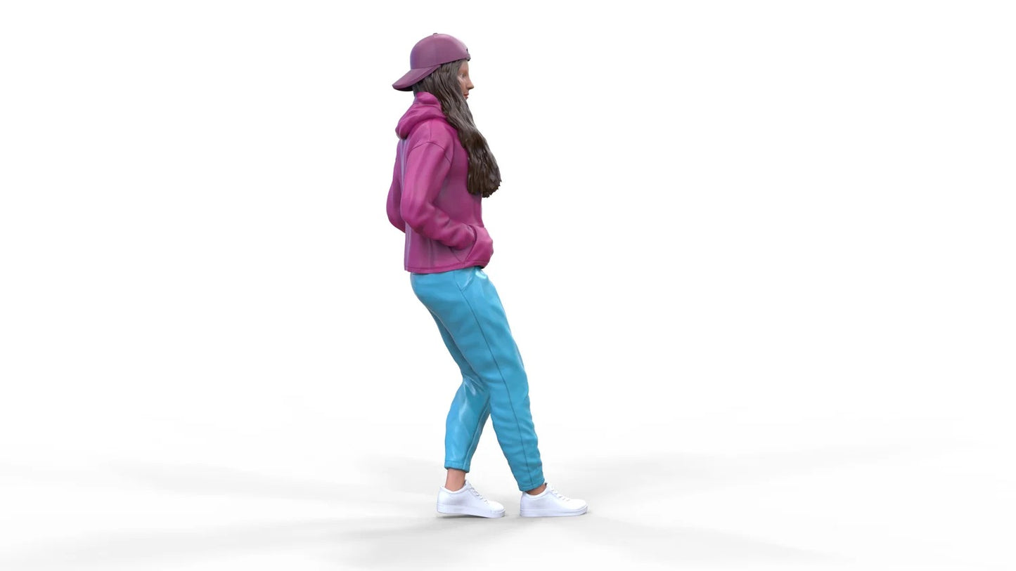 Photo du produit Diorama et modélisme Figurine miniature : Femme avec hoodie | Hip Hopperin